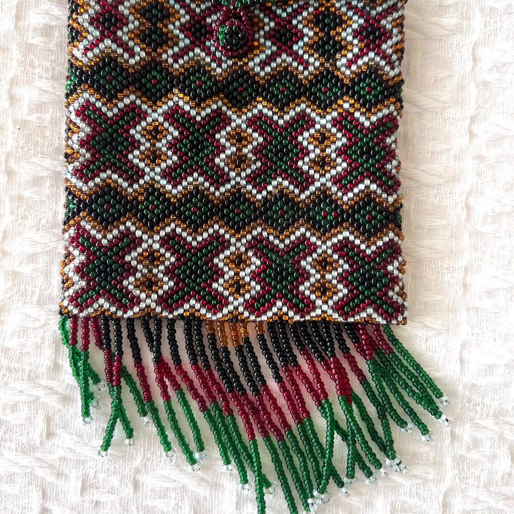 Beaded Purse - Small Crossbody - Ruby Red, Emeral… - image 6